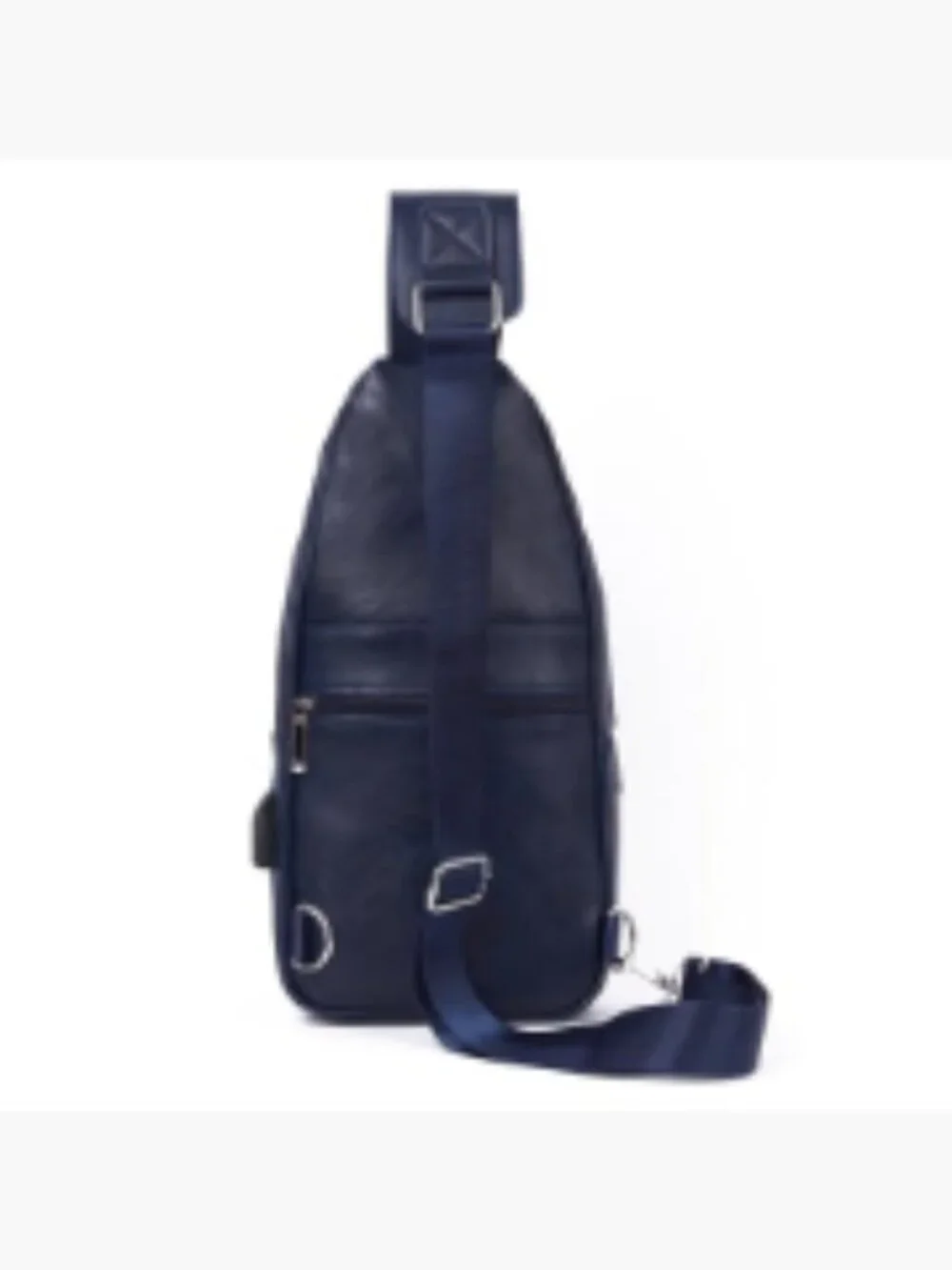 Lightweight Waterproof PU Leather Sling Bag with USB Charging Port